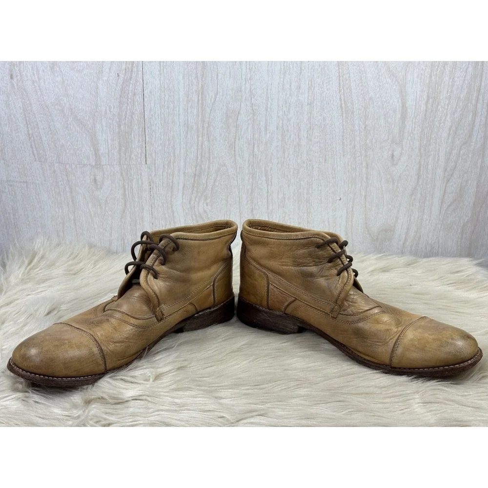Bed Stu Illiad Chukka Boots Mens 11 Brown Distressed Leather Handmade Lace Up